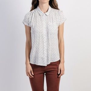 Bridge & Burn May White Floral button top M